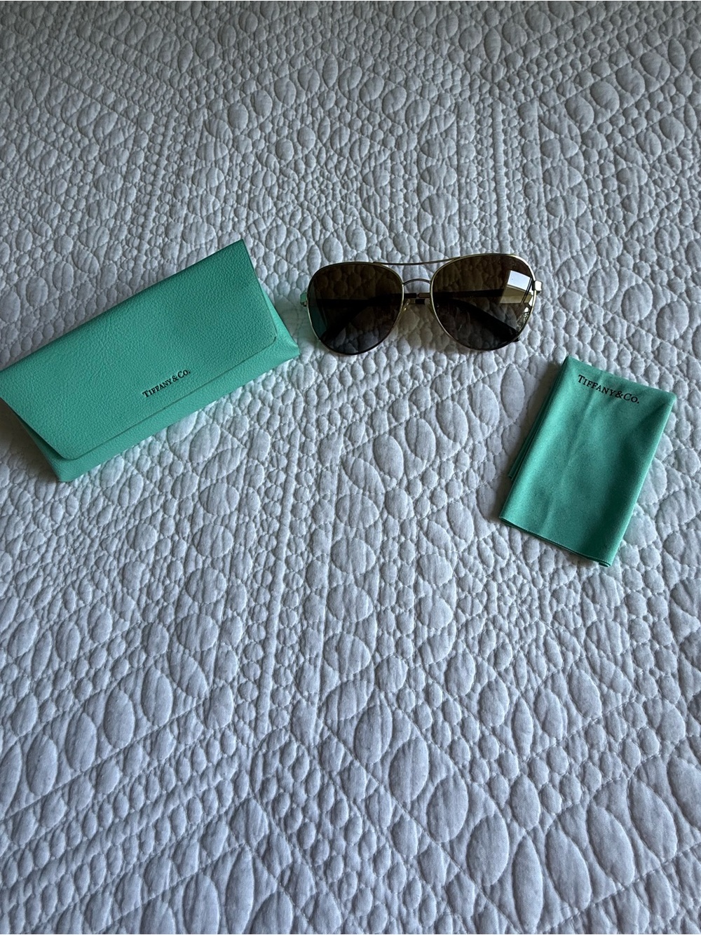 Tiffany & Co. Women's Aviator Sunglasses in Tiffany Blue and Brown
